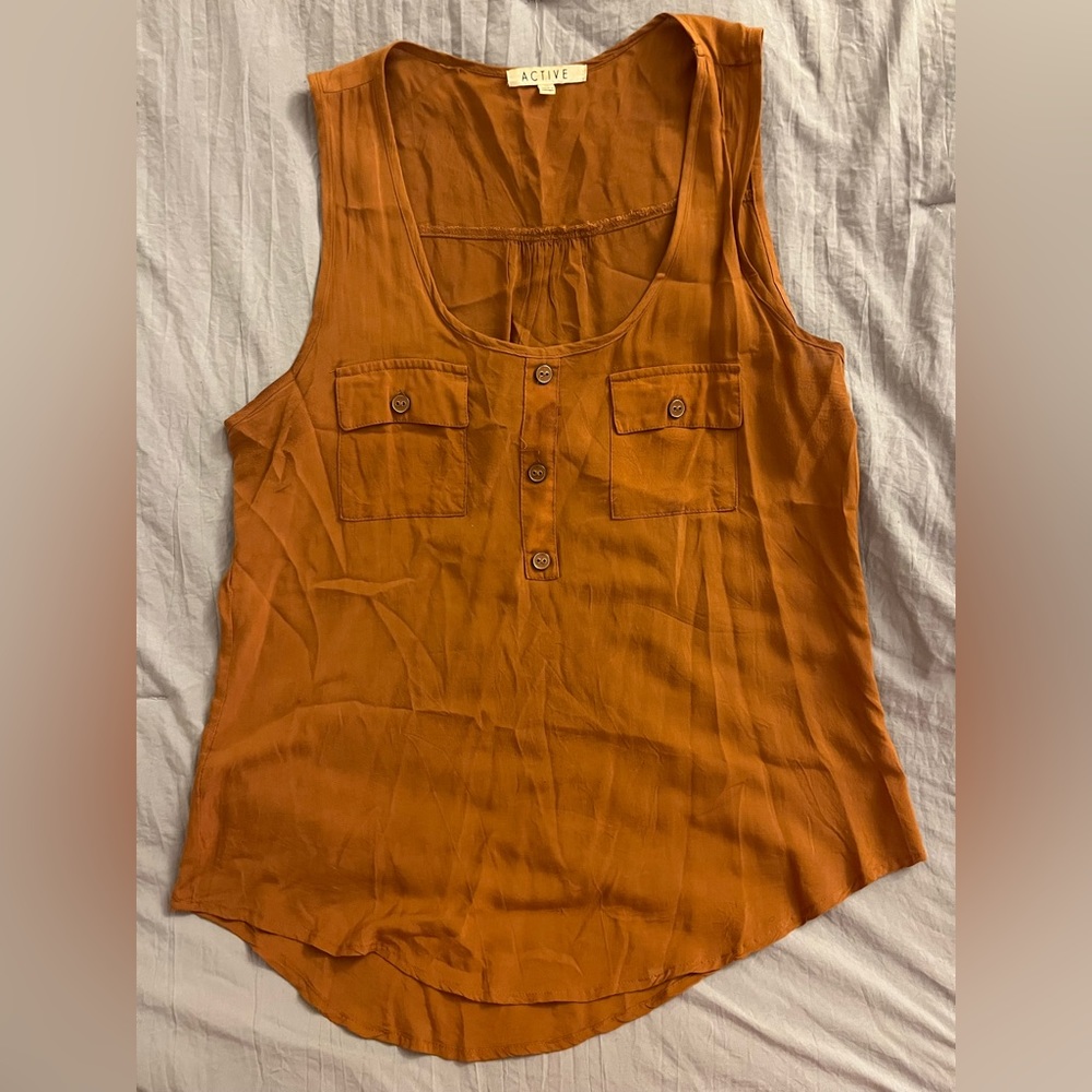 Dark Mustard Sleeveless Top, Medium